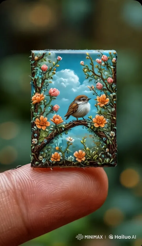 Painted Bird Comes to Life, Soars into Serene Sky – AI Generated Video | Hailuo AI