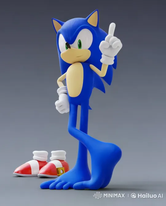 Sonic the Hedgehog Casually Scratches His Leg – AI Generated Video | Hailuo AI