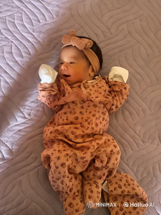 Baby's Joyful Dance in Charming Peach Outfit – AI Generated Video | Hailuo AI