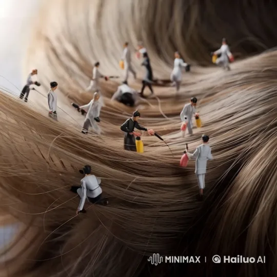 Miniature Workers Detailing Blonde Hair – AI Generated Video | Hailuo AI