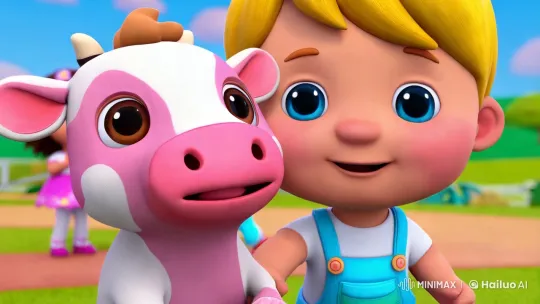 Cute Baby Cow and Farm Friends in Lively Cartoon Animation – AI Generated Video | Hailuo AI