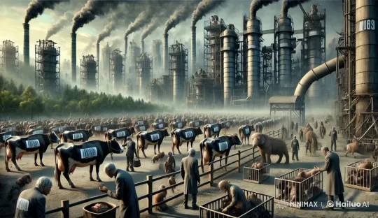 Industrial Nightmare: Exploitation in a Dystopian Wasteland – AI Generated Video | Hailuo AI