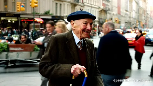 Elderly Gentleman Withdraws Money with Satisfaction – AI Generated Video | Hailuo AI