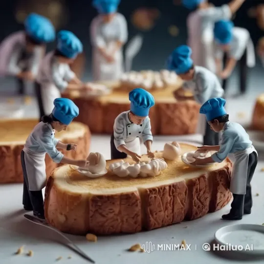 Miniature Chefs Create Artistic Bread Creations – AI Generated Video | Hailuo AI