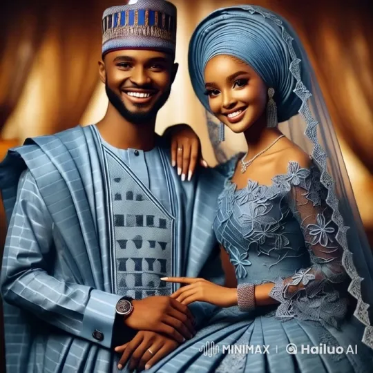 Hausa Couple in Traditional Attire Embracing Intimacy – AI Generated Video | Hailuo AI