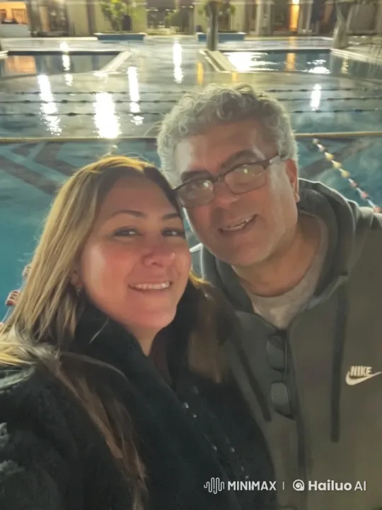 Nighttime Poolside Confrontation with Serene Setting – AI Generated Video | Hailuo AI