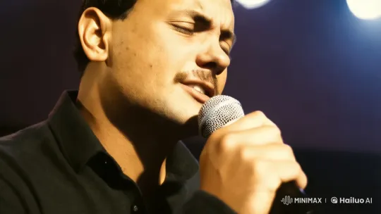 Emotional Singer Performing with Passion – AI Generated Video | Hailuo AI