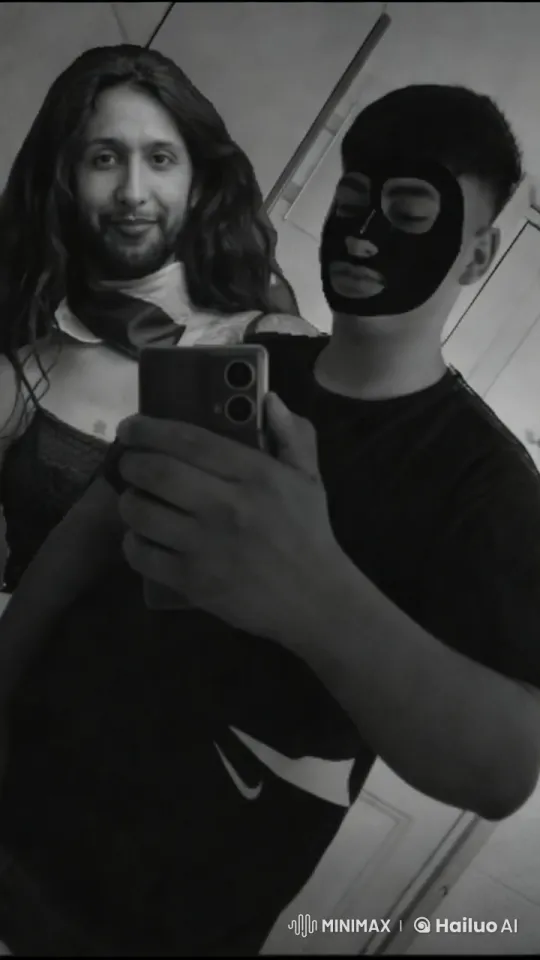 Intimate Mirror Selfie: Two Boys' Romantic Moment – AI Generated Video | Hailuo AI