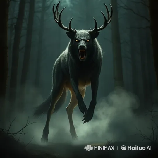 Mysterious Creature Roars in Foggy Forest – AI Generated Video | Hailuo AI