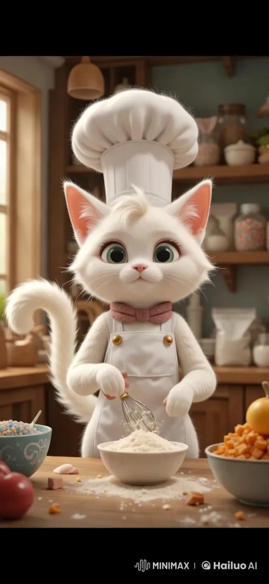 Whiskers Showcases Bakery Delights to Enthusiastic Animals – AI Generated Video | Hailuo AI