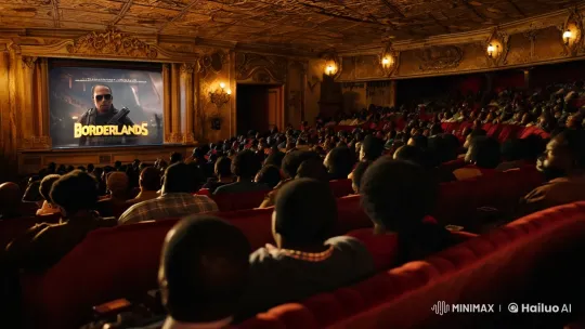 Africans Captivated by 'Borderlands' in Grand Cinema – AI Generated Video | Hailuo AI
