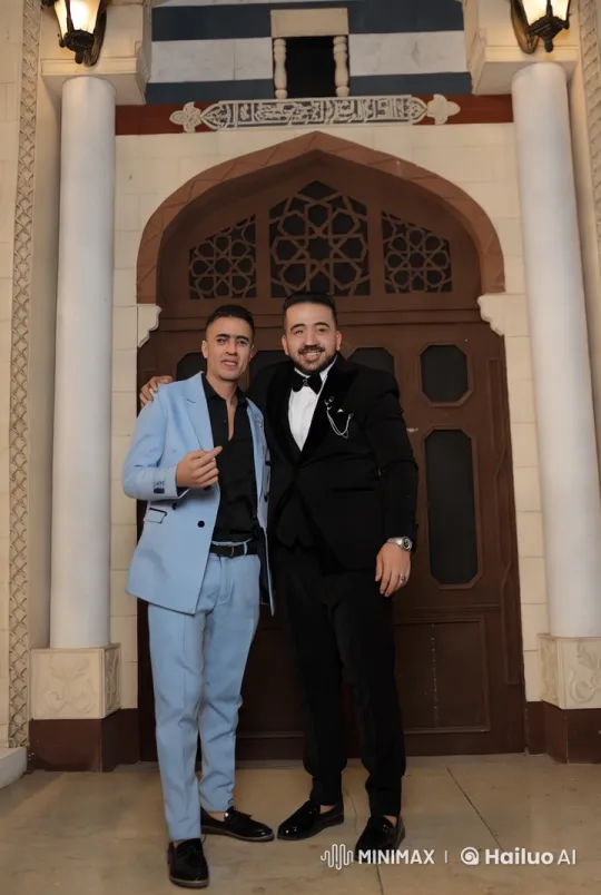 Formal Attire Fight in Ornate Doorway Scene – AI Generated Video | Hailuo AI