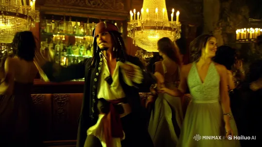 Captain Jack Sparrow Dances in Opulent Bar – AI Generated Video | Hailuo AI