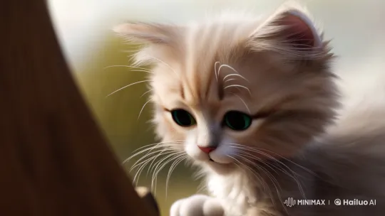 Curious Kitten Examines Mysterious Object – AI Generated Video | Hailuo AI
