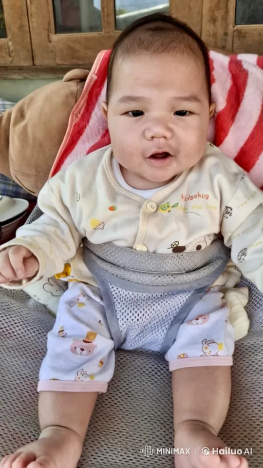 Baby Dances in Animal-Print Outfit on Cozy Surface – AI Generated Video | Hailuo AI