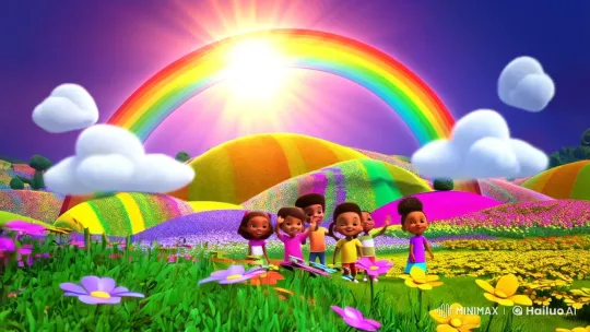Magical Rainbow World with Joyful Children – AI Generated Video | Hailuo AI