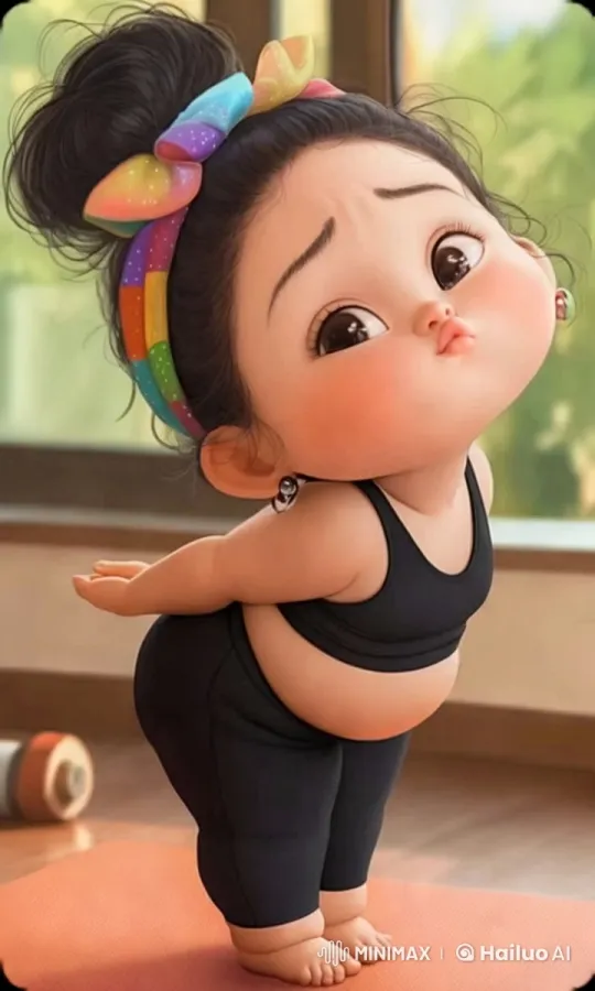 Chubby Toddler in Playful Yoga Pose – AI Generated Video | Hailuo AI