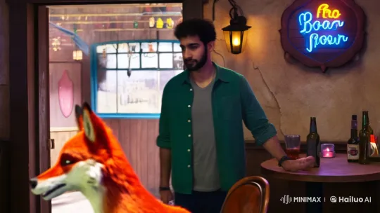 Mysterious Man Joins Unusual Poker Game in Rustic Bar – AI Generated Video | Hailuo AI