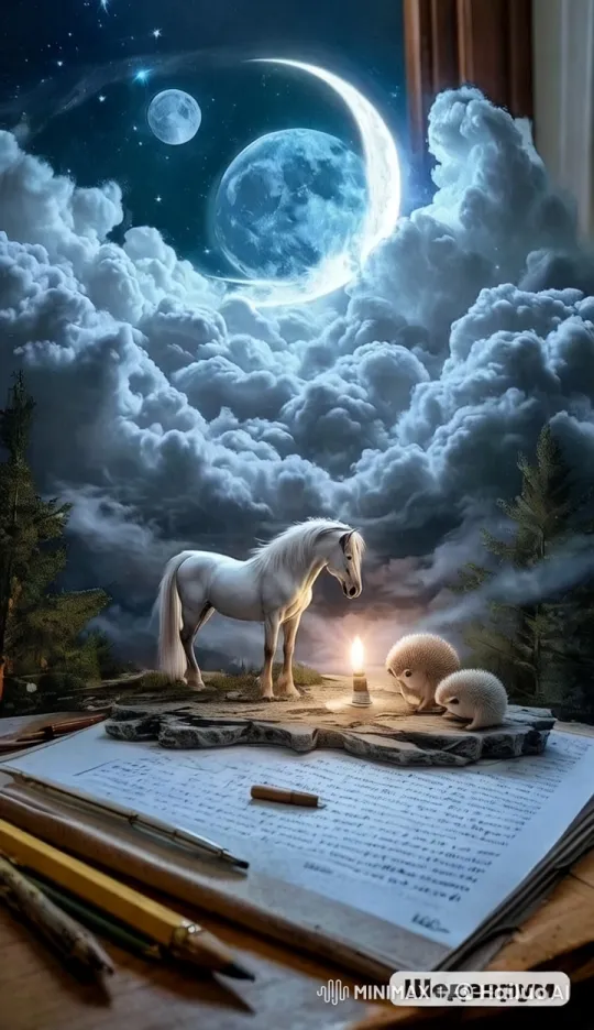 Magical Night: Enchanted Horse and Hedgehogs – AI Generated Video | Hailuo AI