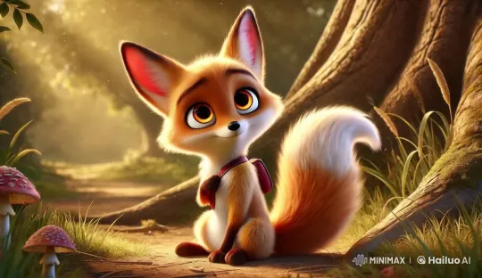 Charming Fox in Tranquil Forest Setting – AI Generated Video | Hailuo AI