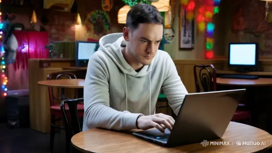 Man Hacks Pentagon in Cozy Internet Cafe – AI Generated Video | Hailuo AI