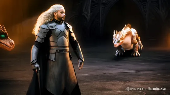 Epic Fantasy: Armored Figure Bonds with Dragon – AI Generated Video | Hailuo AI