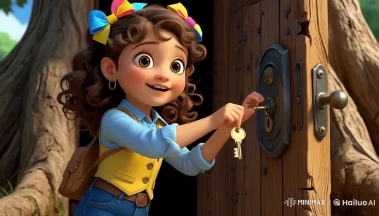 Curious Girl Sofía Attempts to Unlock a Tree Door – AI Generated Video | Hailuo AI