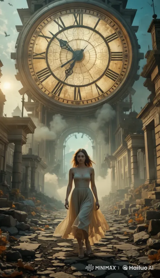 Elegant Woman Walks Through Historic Streets – AI Generated Video | Hailuo AI