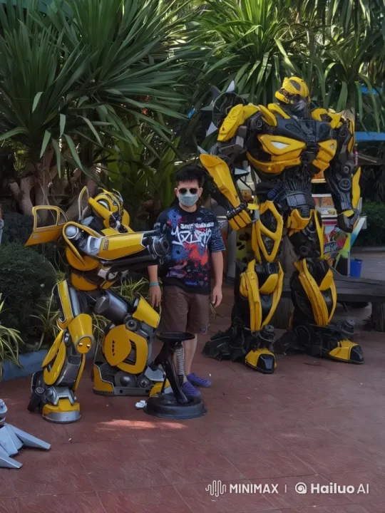Transformers Robots Connect in Lush Garden Setting – AI Generated Video | Hailuo AI