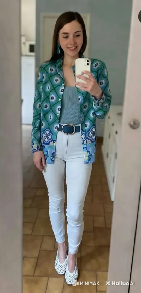 Woman Showcases Elegant Outfit in Cozy Home Setting – AI Generated Video | Hailuo AI