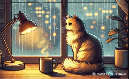Cozy Cat Observes Rain Through a Foggy Window – AI Generated Video | Hailuo AI