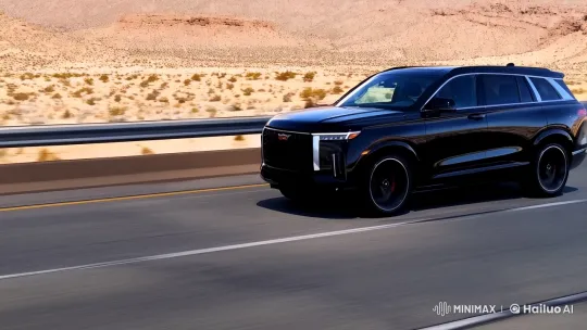 Elegant SUV Journey Through Vast Desert Landscape – AI Generated Video | Hailuo AI