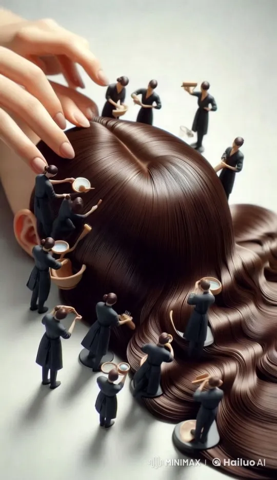 Luxurious Scalp Care Ritual: Animation of Nourishment and Growth – AI Generated Video | Hailuo AI