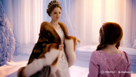 Snow Queen Enchants Girl with Frosty Fur Transformation – AI Generated Video | Hailuo AI