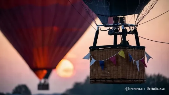 Sunset Hot Air Balloons: Aerial Serenity – AI Generated Video | Hailuo AI