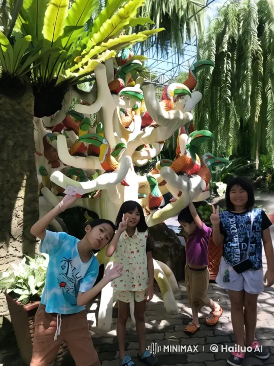Children Display Energetic Kung Fu in Vibrant Garden – AI Generated Video | Hailuo AI