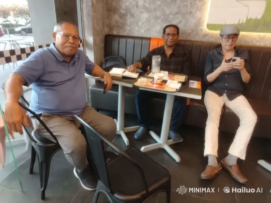Three Men Synchronized Dance in Cozy Café – AI Generated Video | Hailuo AI