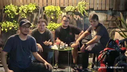 Friends Enjoy Outdoors with Kungfu Display and Motorcycle – AI Generated Video | Hailuo AI
