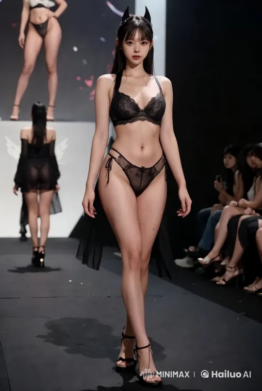 High-Fashion Lingerie Show with Seductive Model – AI Generated Video | Hailuo AI