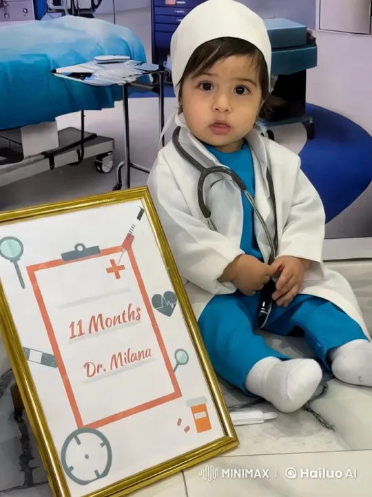 11 Months Old Dr. Milana's Playful Doctor Role Play – AI Generated Video | Hailuo AI