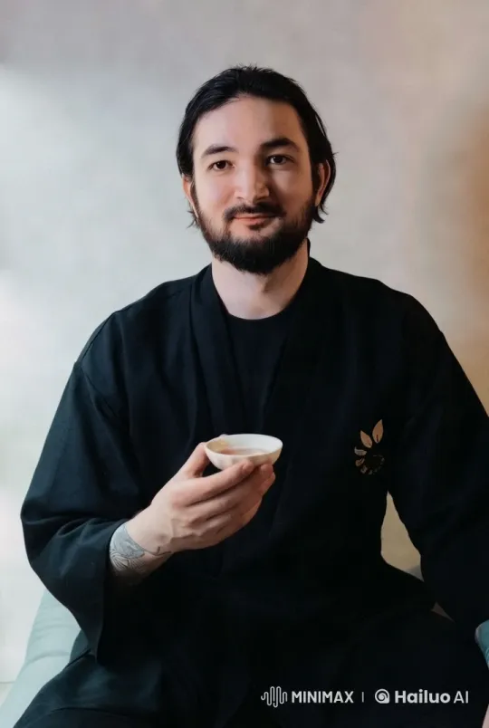 Man in Robe Appears to Fly Through Celestial Love Scene – AI Generated Video | Hailuo AI