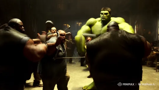 Hulk Confronts Armed Mafia in Intense Showdown – AI Generated Video | Hailuo AI