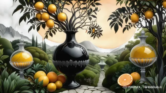Vibrant Landscape with Elegant Vases in 16K Detail – AI Generated Video | Hailuo AI