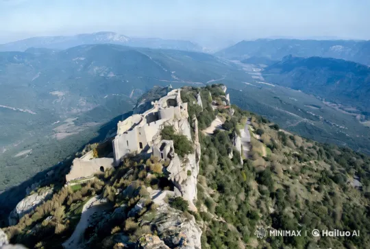 Dramatic Wave Engulfs Ruined Castle – AI Generated Video | Hailuo AI