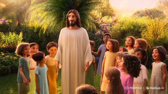 Jesus and Children: A Scene of Joy and Intimacy – AI Generated Video | Hailuo AI