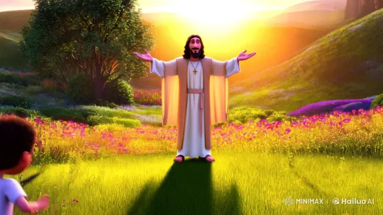 Children Run to Welcoming Jesus in Pixar-Style Animation – AI Generated Video | Hailuo AI