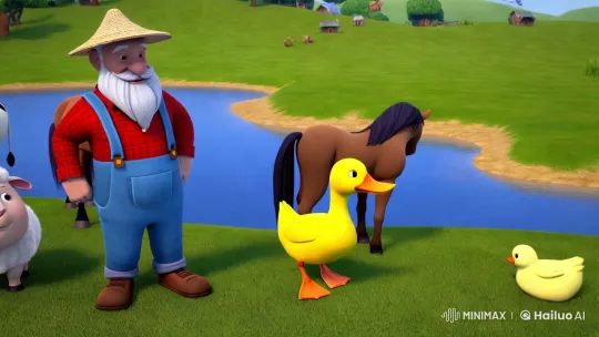 Old MacDonald's Animated Farmyard Farewell – AI Generated Video | Hailuo AI