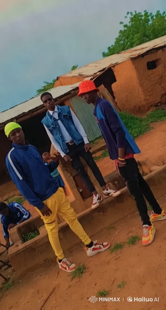 Young Men in Colorful Attire at Rustic Setting – AI Generated Video | Hailuo AI
