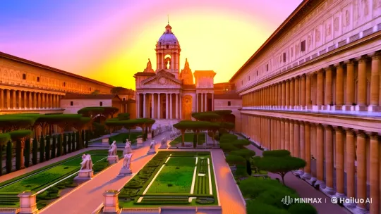Sunlit Roman Palace Meets Hummingbird's Graceful Dance – AI Generated Video | Hailuo AI