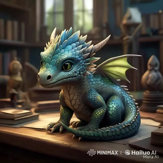Mystical Dragon in a Cozy, Enchanted Library Setting – AI Generated Video | Hailuo AI